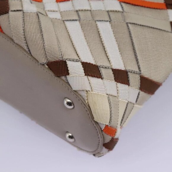 Salvatore Ferragamo Hand Bag Canvas Multicolor Auth 101075V - Picture 11 of 16